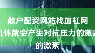 散户配资网站找加杠网机体就会产生对抗压力的激素